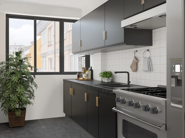 Propuesta de diseño moderno para cocina en piso en venta en Sada, Morando Inmobiliaria.